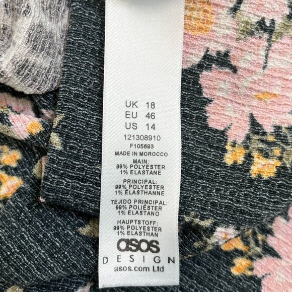 ASOS DESIGN Crinkle Wrap Midi Tea Dress Leopard & Ditsy Print | 14 - Picture 13 of 13